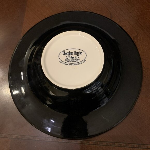 Chocolate Berries Hand-Painted 9” Bowl by DEMDACO - Light Brown - Picture 2 of 2